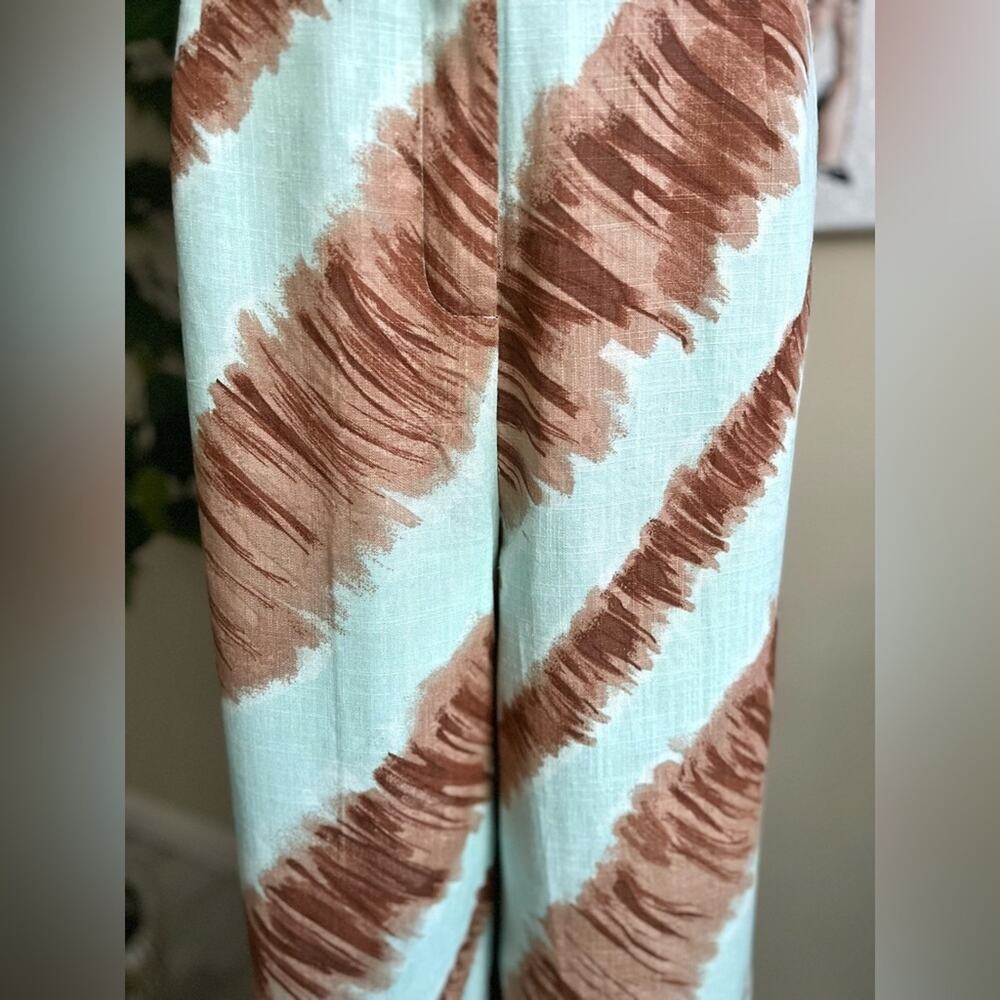 NWT Anthropologie Moon River Coastal Linen Wide Leg Camille Pants Size Medium - Picture 5 of 11